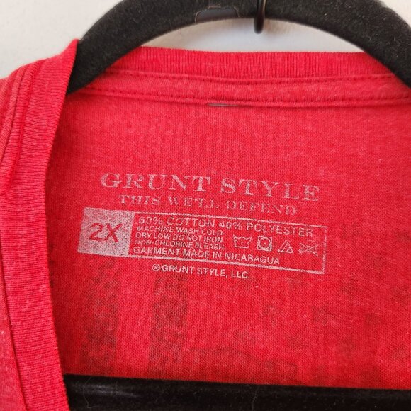 Grunt Style Red Shirt Military Police Tactical Deployed Graphic Tee Men's 2X - Picture 8 of 8